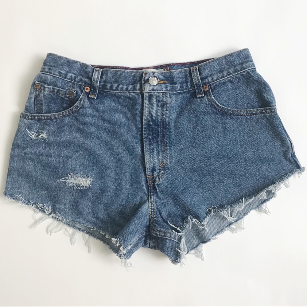 Levi’s 550 Cutoff Distressed Denim Shorts High Rise 12